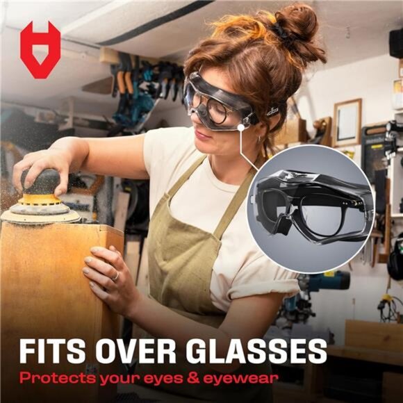 NoCry Safety Goggles Over Glasses with Extreme Impact Resistance — ANSI Z87.1 - Picture 3 of 7